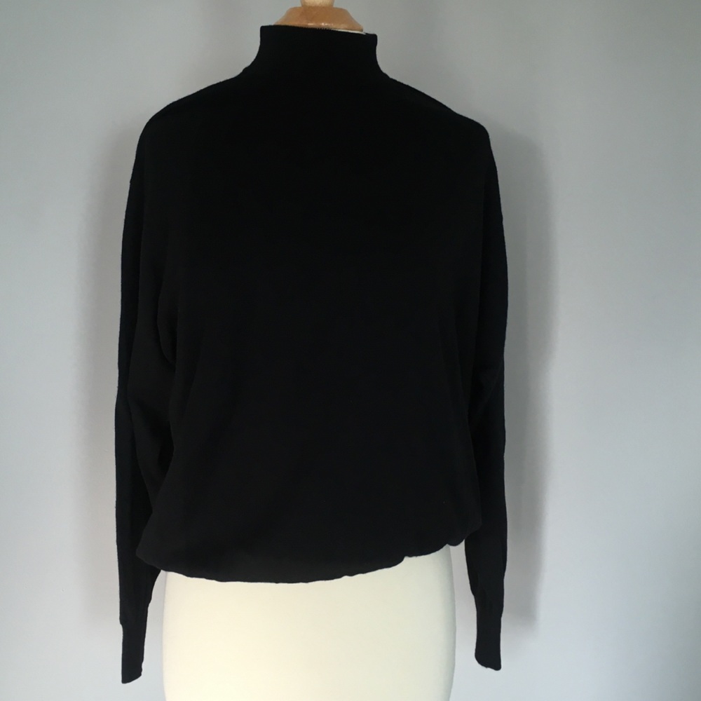 Vintage Gran Sasso Italian Cashmere Black Mockneck Sweater